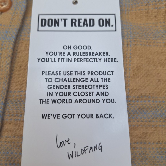 Wildfang Shirt Womens XS Camel Tan Plaid Essential Flannel Button Up Long Sleeve - Picture 9 of 9